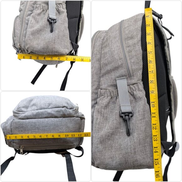 Cisco Raffi Backpack Diaper Bag Unisex Light Grey Many Pockets 15" - Picture 13 of 15